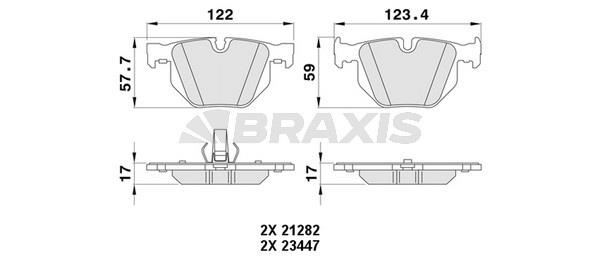 Braxis AA0388 Brake Pad Set, disc brake AA0388