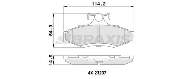 Braxis AA0379 Brake Pad Set, disc brake AA0379