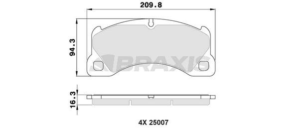 Braxis AA0371 Brake Pad Set, disc brake AA0371
