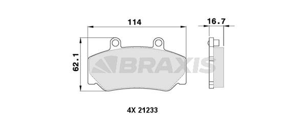 Braxis AA0364 Brake Pad Set, disc brake AA0364