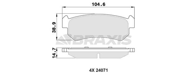 Braxis AA0354 Brake Pad Set, disc brake AA0354