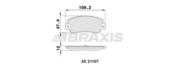 Braxis AA0352 Brake Pad Set, disc brake AA0352
