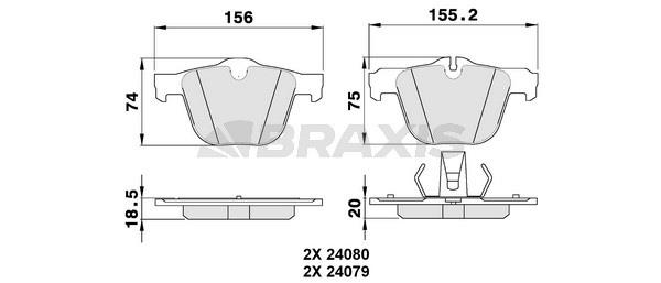 Braxis AA0331 Brake Pad Set, disc brake AA0331