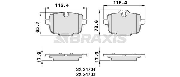 Braxis AA0298 Brake Pad Set, disc brake AA0298