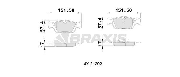 Braxis AA0297 Brake Pad Set, disc brake AA0297