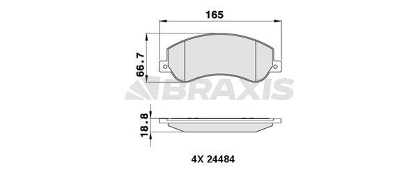 Braxis AA0292 Brake Pad Set, disc brake AA0292