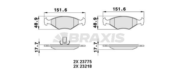 Braxis AA0287 Brake Pad Set, disc brake AA0287