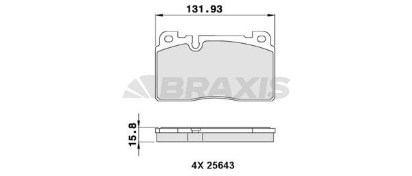 Braxis AA0286 Brake Pad Set, disc brake AA0286