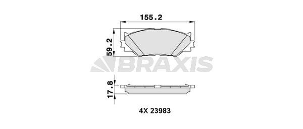 Braxis AA0282 Brake Pad Set, disc brake AA0282