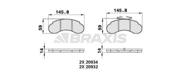 Braxis AA0279 Brake Pad Set, disc brake AA0279