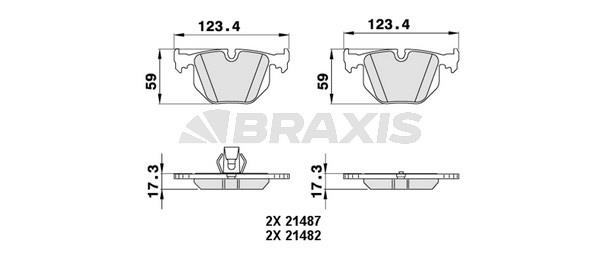 Braxis AA0264 Brake Pad Set, disc brake AA0264