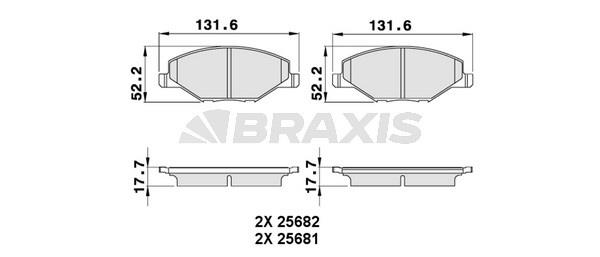 Braxis AA0258 Brake Pad Set, disc brake AA0258