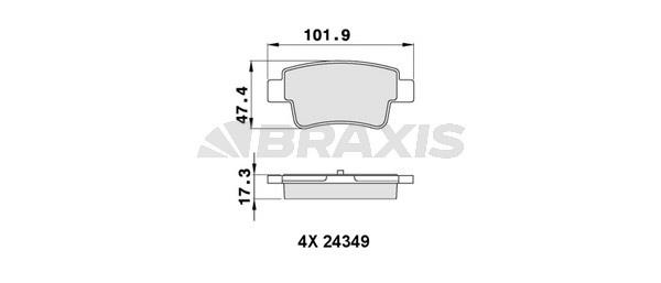 Braxis AA0256 Brake Pad Set, disc brake AA0256