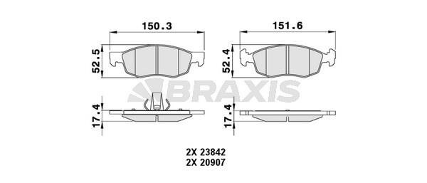 Braxis AA0242 Brake Pad Set, disc brake AA0242