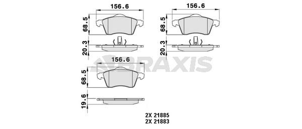 Braxis AA0241 Brake Pad Set, disc brake AA0241