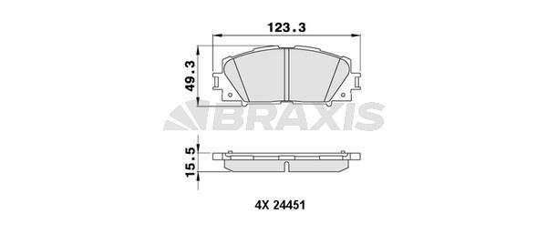 Braxis AA0238 Brake Pad Set, disc brake AA0238