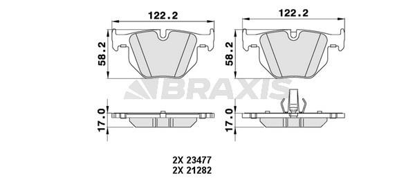 Braxis AA0230 Brake Pad Set, disc brake AA0230