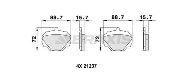 Braxis AA0228 Brake Pad Set, disc brake AA0228