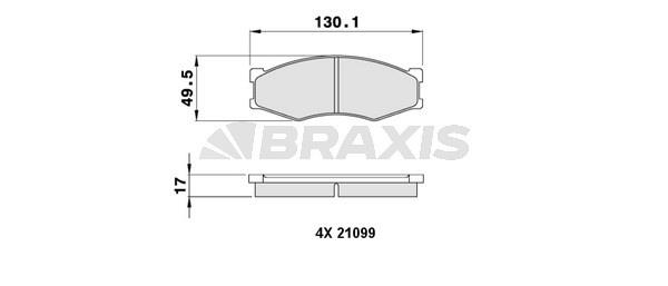 Braxis AA0226 Brake Pad Set, disc brake AA0226