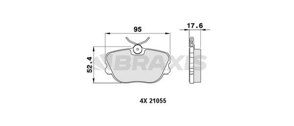 Braxis AA0224 Brake Pad Set, disc brake AA0224