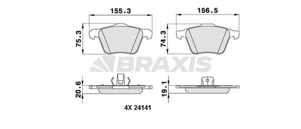 Braxis AA0220 Brake Pad Set, disc brake AA0220