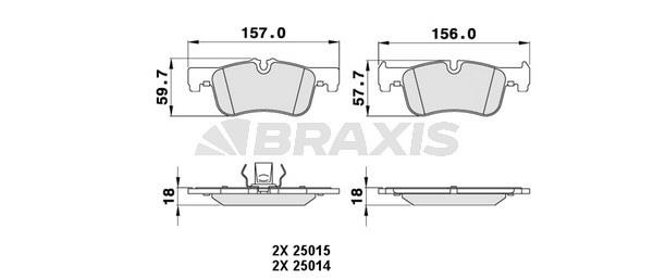 Braxis AA0210 Brake Pad Set, disc brake AA0210