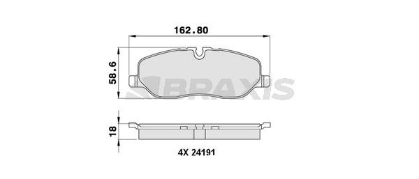 Braxis AA0207 Brake Pad Set, disc brake AA0207