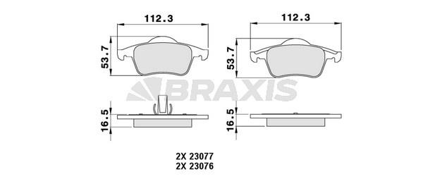 Braxis AA0203 Brake Pad Set, disc brake AA0203