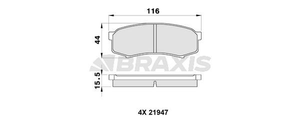 Braxis AA0197 Brake Pad Set, disc brake AA0197