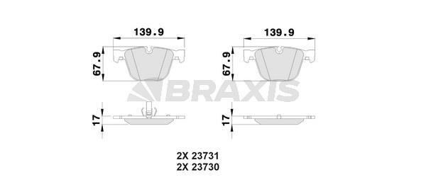 Braxis AA0194 Brake Pad Set, disc brake AA0194