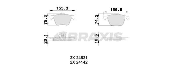 Braxis AA0193 Brake Pad Set, disc brake AA0193