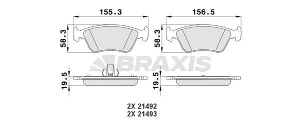 Braxis AA0186 Brake Pad Set, disc brake AA0186