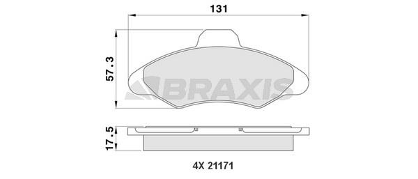 Braxis AA0185 Brake Pad Set, disc brake AA0185