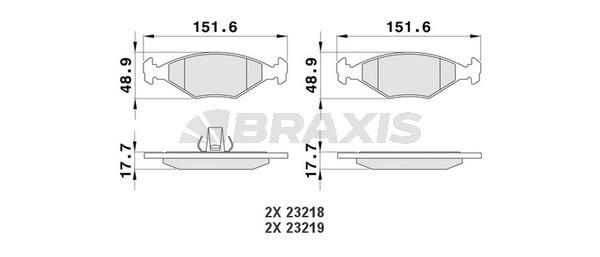 Braxis AA0182 Brake Pad Set, disc brake AA0182