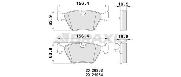 Braxis AA0176 Brake Pad Set, disc brake AA0176