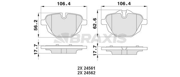 Braxis AA0170 Brake Pad Set, disc brake AA0170