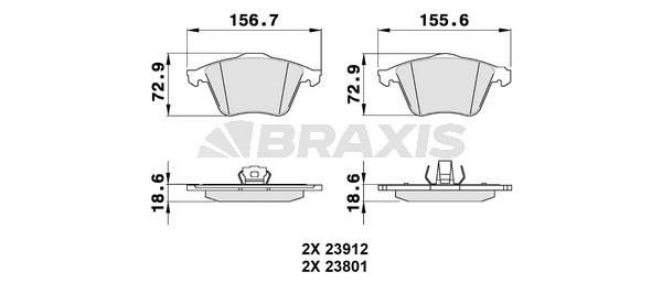 Braxis AA0136 Brake Pad Set, disc brake AA0136
