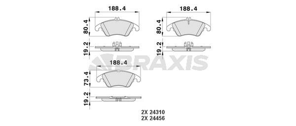 Braxis AA0134 Brake Pad Set, disc brake AA0134