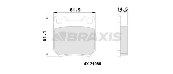 Braxis AA0125 Brake Pad Set, disc brake AA0125