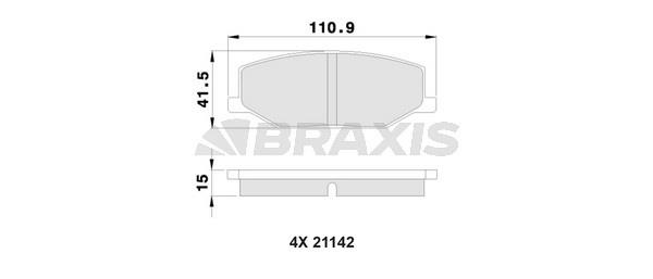 Braxis AA0121 Brake Pad Set, disc brake AA0121