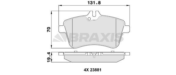 Braxis AA0099 Brake Pad Set, disc brake AA0099