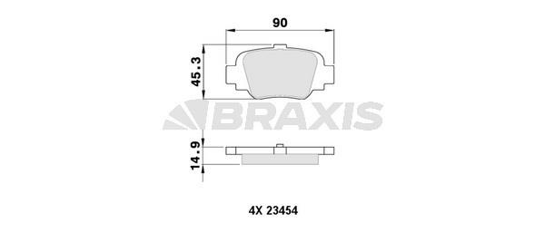 Braxis AA0098 Brake Pad Set, disc brake AA0098