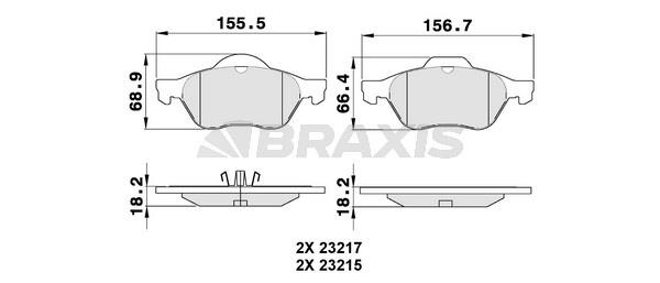 Braxis AA0080 Brake Pad Set, disc brake AA0080