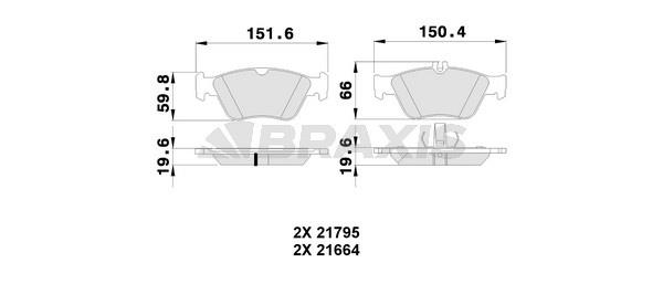 Braxis AA0078 Brake Pad Set, disc brake AA0078