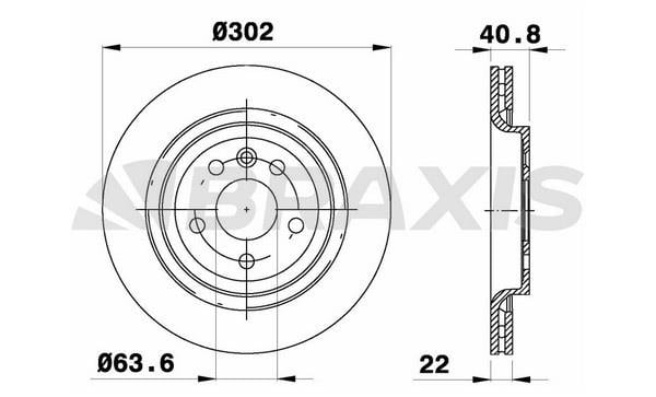 Braxis AE0530 Rear ventilated brake disc AE0530