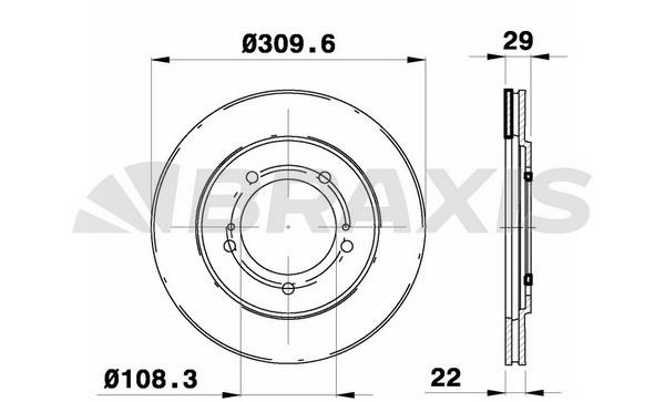 Braxis AE0311 Front brake disc ventilated AE0311