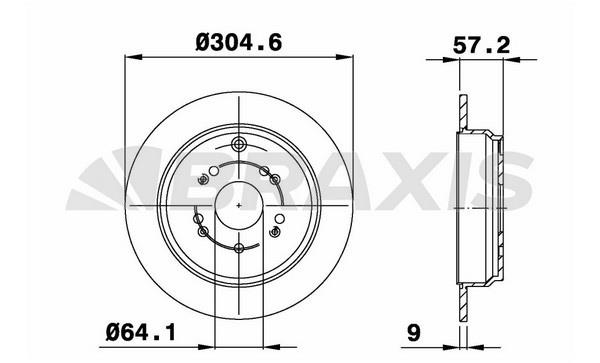Braxis AE0272 Rear brake disc, non-ventilated AE0272