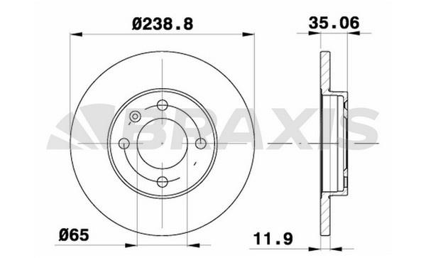 Braxis AE0052 Brake disc AE0052