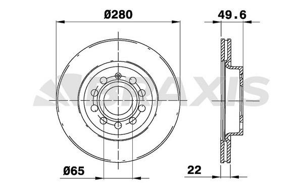 Braxis AE0011 Front brake disc ventilated AE0011