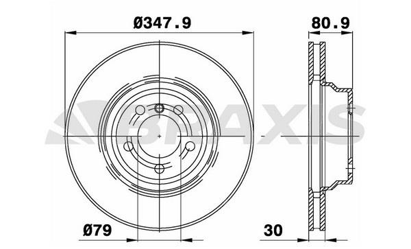 Braxis AD1036 Front brake disc ventilated AD1036